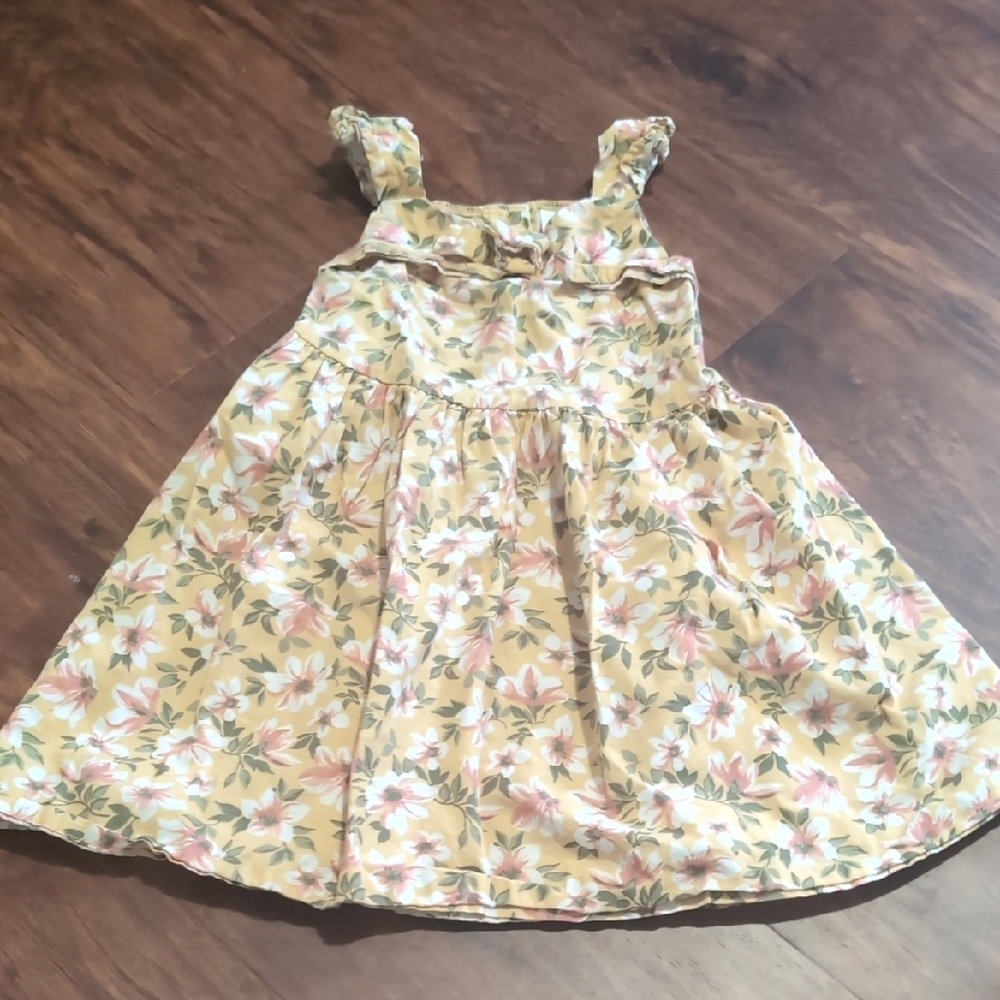 Little Lass Pink‎ Yellow Ruffled Pleated Sundress